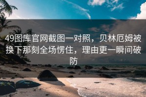 49图库官网截图一对照，贝林厄姆被换下那刻全场愣住，理由更一瞬间破防